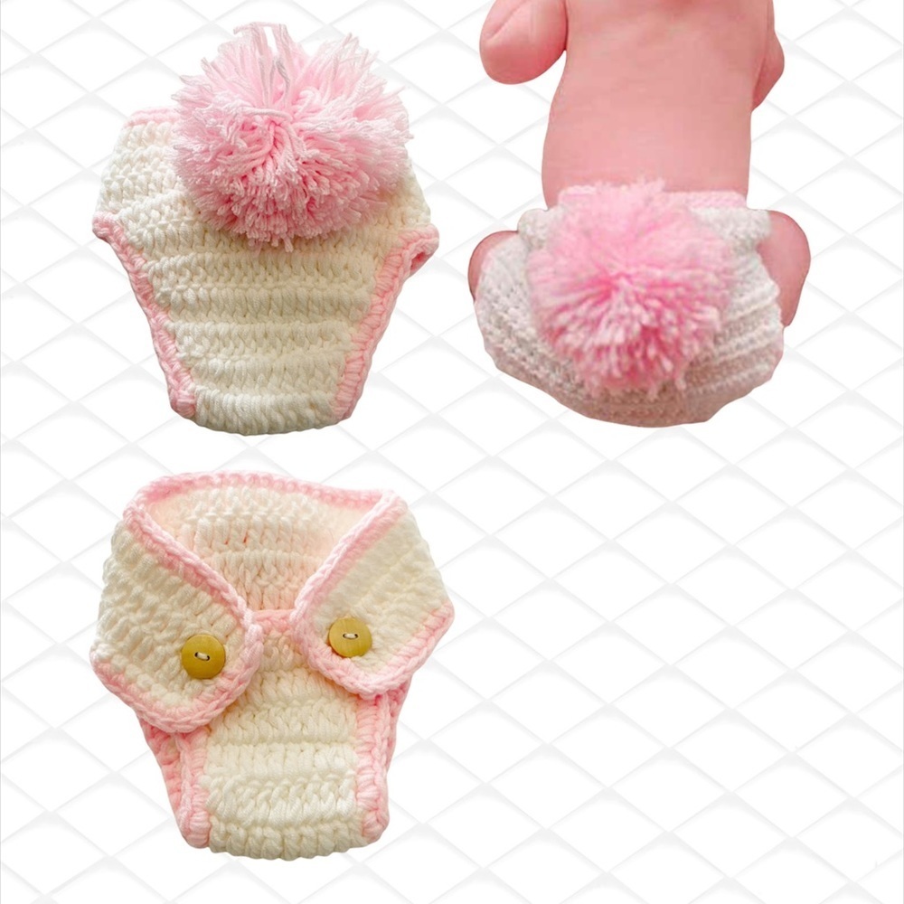 🔥3x20🔥 Knitted newborn crochet diaper Sz 0-3 Months - Picture 8 of 9